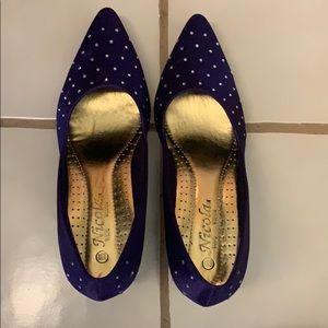 Purple Rhinestone Heels